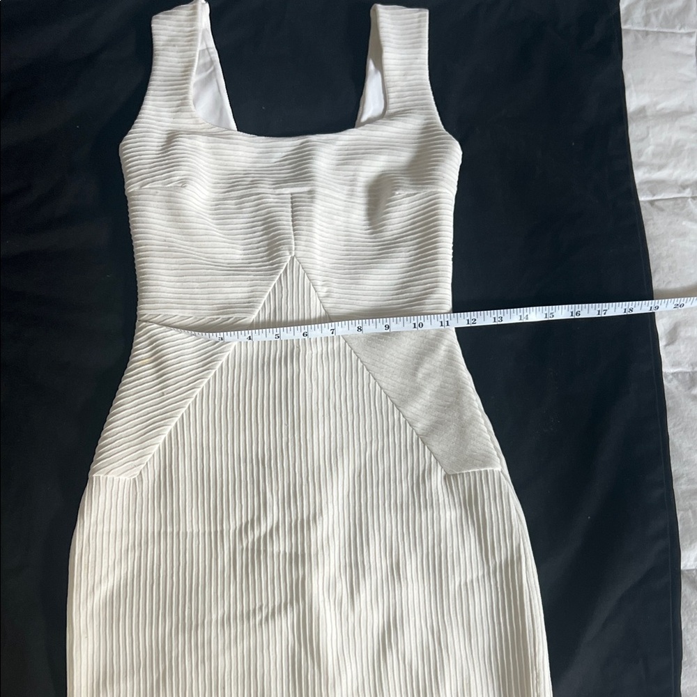 Myne white bodycon Ribbed Midi Dress